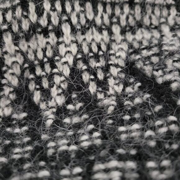 Cynthia Rowley Sweater Black Alpaca Open Front Cardigan Long Chunky Size Medium - Picture 11 of 12